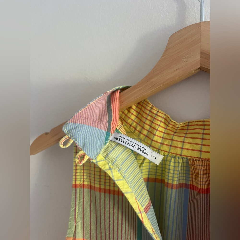 Urban Outfitters Yellow and Orange Plaid Midi Dress - Picture 5 of 16